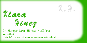 klara hincz business card